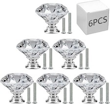 6pcs 30mm crystal door - crystal, knob