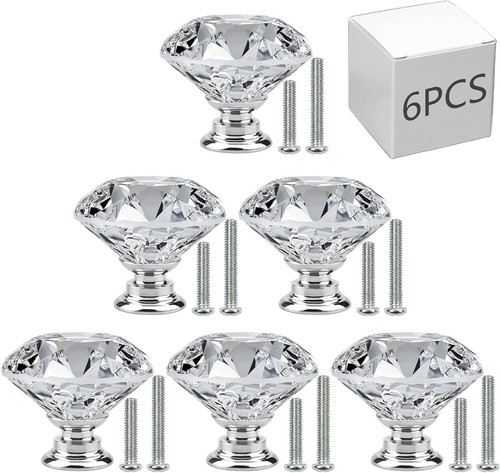6pcs 30mm crystal door knob - 20~30mm,