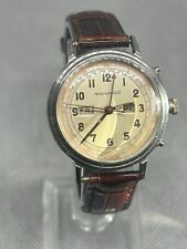 Rare Vintage Movado Triple Date Calendar Stainless Steel 1950