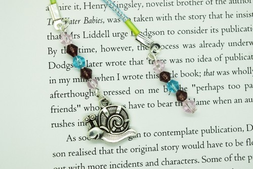 Snail charm blue - blue, pink