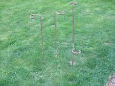 ANTIQUE IRON COCONUT SHY STANDS 1900's 4 off