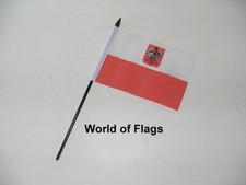 POLAND EAGLE FLAG 6" x 4"