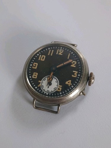 Black dial trench watch - dial, metal