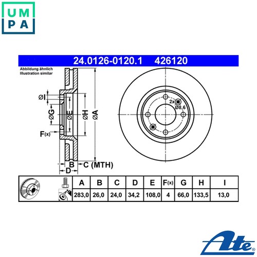 Brake disc 0126 - 2x, 24.0126-0120.1
