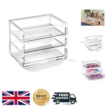 Clear Acrylic 3-Drawer Desk