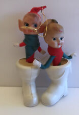 2 Vtg MCM Pixie Boy & Girl