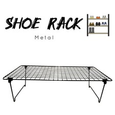 Metal Shoe Rack Stand 2 3 tier Foldable Detachable Steel Black Organiser Shelves