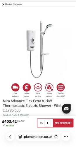 Mira electric shower - electric, head