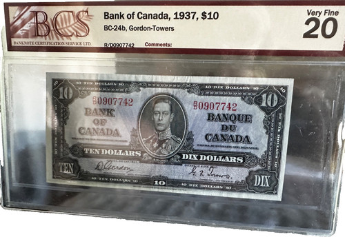 1937 banknote bcs - $10,