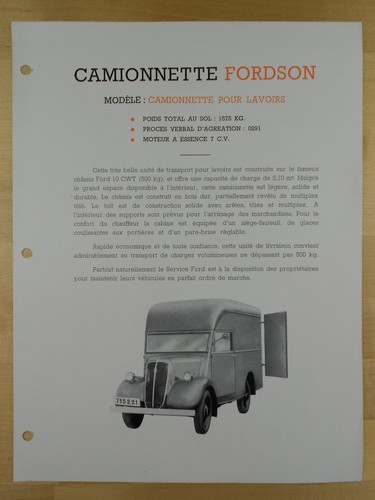Fordson camionnette e83w van - camionnette,