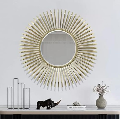 Sun burst round wall mirror - sun,