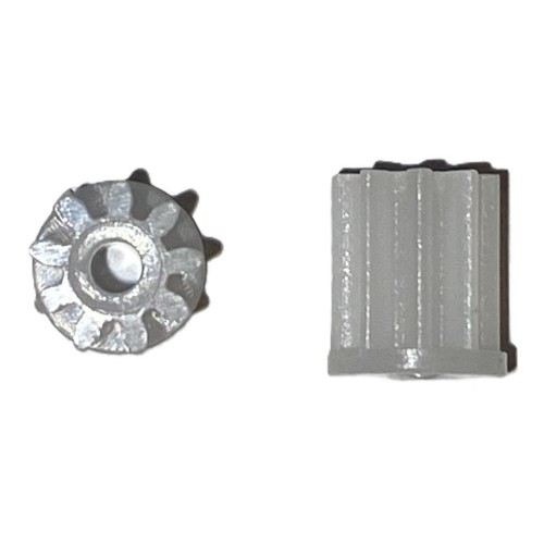 White plastic pinion - plastic, teeth