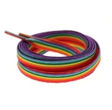Rainbow Laces Gay Pride Multi Coloured 80cm Shoelaces Flat Shoes Trainers  LGBTQ
