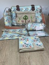 Pink Lining Maternity Bag With Purse Changing Mat 2 Bottle Holders Zip Nappy Bag