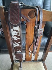 Western Headstall And Breast Collar Cowhide Set Full Size