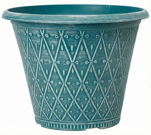 Round teal green plastic 30cm - plastic,