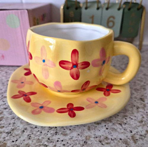 Tea cup saucer set - cup,