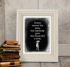 Harry Potter Dobby the House Elf Wall Art Sign - A4