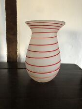 Large Carlo Nason (?) Murano MCM Peppermint Candy Cane Twist Swirl Vase 9.5”