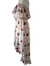 Divided H&M Pink Floral Off Shoulder Asymmetric Dress Size 12
