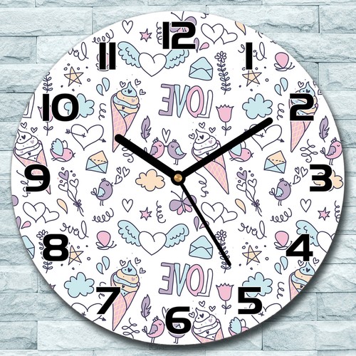 Glass wall clock - clock, ice