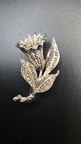 1950s rhodium plated - , marcasite