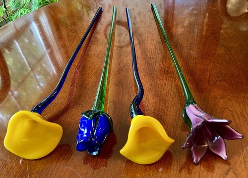 Hand blown glass flowers - hand,