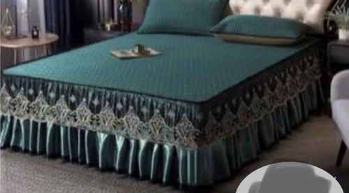 Lace ruffle bed - bed, skirt