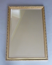 Vintage gold wood wall mirror - wood,