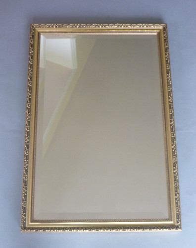 Vintage gold wood wall mirror - wood,