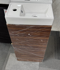 Walnut Clockroom unit and basin small storage cabinet