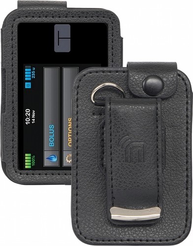 Black leather case with belt - with,