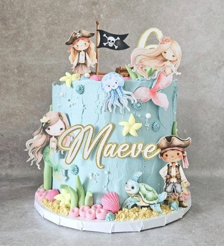Mermaid princesses pirate cake - mermaid,