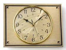 Vintage 28cm Jaz Wall Clock - Retro French Mid Century Ornate Gold Metal Gift