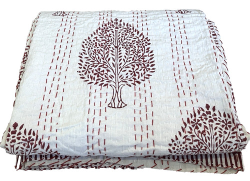 Kantha quilt bedspread - quilt,