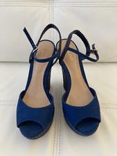 ALDO Royal Blue Wedged Espadrilles Sandal Size 6 RRP £75