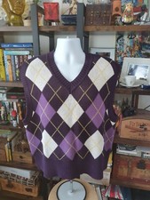 mens sleeveless jumper large Retro/Vintage Look