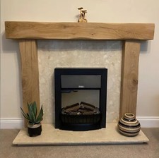 FIREPLACE SURROUND SOLID OAK MANTLE BEAM MANTELPIECE FOR WOOD LOG BURNER LINTEL