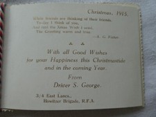 Vintage WW1 Christmas Card