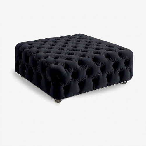 Diamond tufted velvet ottoman - diamond,
