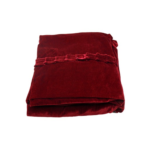 Red pleuche upright piano dust - upright,