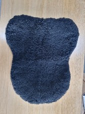Black Sheepskin Saddle Seat Saver Pad for Equestrian Horse Riding