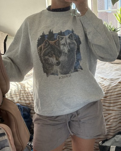 Animal wolf grey crewneck - grey,