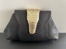 Sarah Forsyth Black/Gold Python Clutch Bag