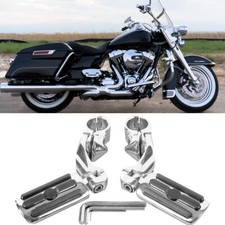 Chrome Motorcycle Highway Foot Pegs 1-1/4" Engine Guards For Harley Road King