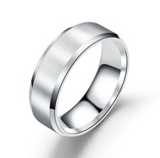 MENS SILVER 8mm STAINLESS STEEL RINGS IN MULTIPLE SIZES **UK SELLER** WEDDING