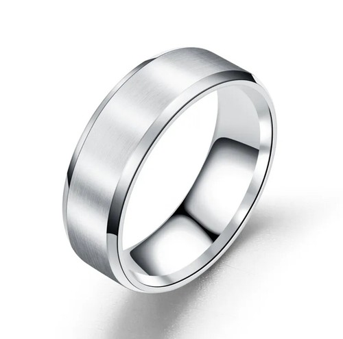 Mens silver 8mm stainless - mens,