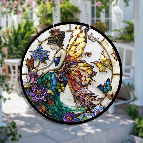 Fairy butterflies suncatcher - fairy,