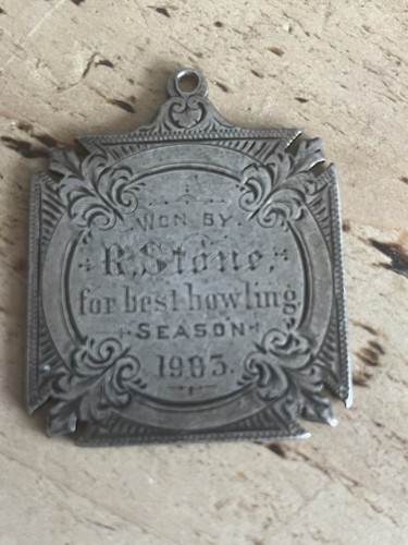 Stirling silver cricket medal - silver,