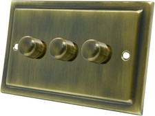 AET VAB3GDIM40 3-Gang 2-Way 400W Dimmer Switch Victorian Antique